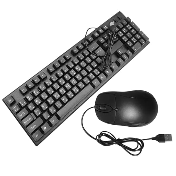 ARTIBETTER Wired Keyboard Mouse Combo USB Arabic Letter Full Size Computer Accessories for Home Office Use 17.32X5.31X0.98 Inch by ARTIBETTER - Image 7