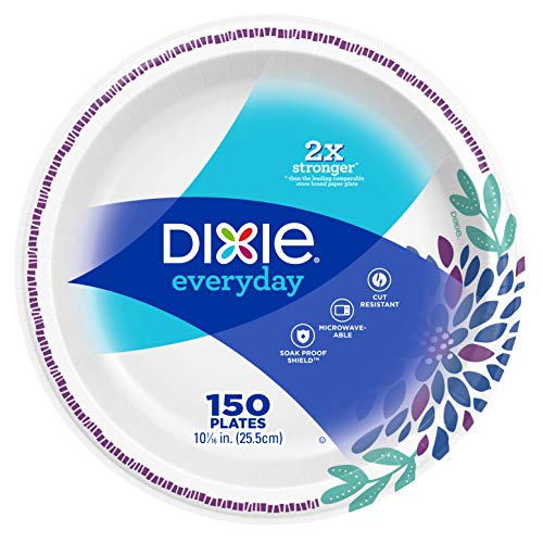 Dixie Everyday Paper Plates10 116 Dinner Size Printed Disposable Plate 150 Count 1 Pack of 150 Plates