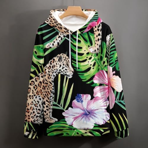 Hoody sweatshirt pull imprimé floral coupe unisexe confortable - 4