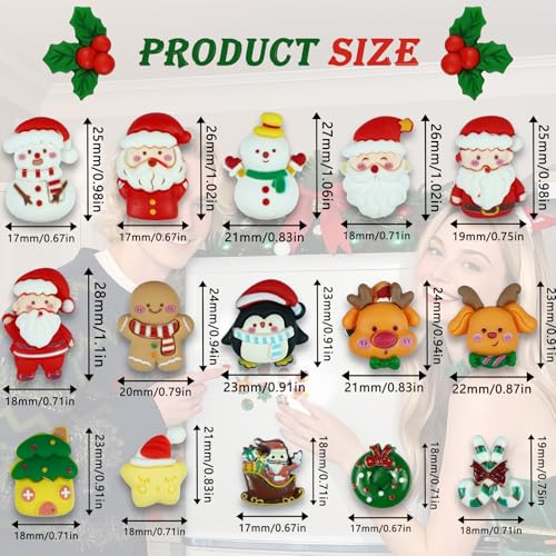 Set 30 Imanes Decorativos Ovalados para Navidad miniatura 3