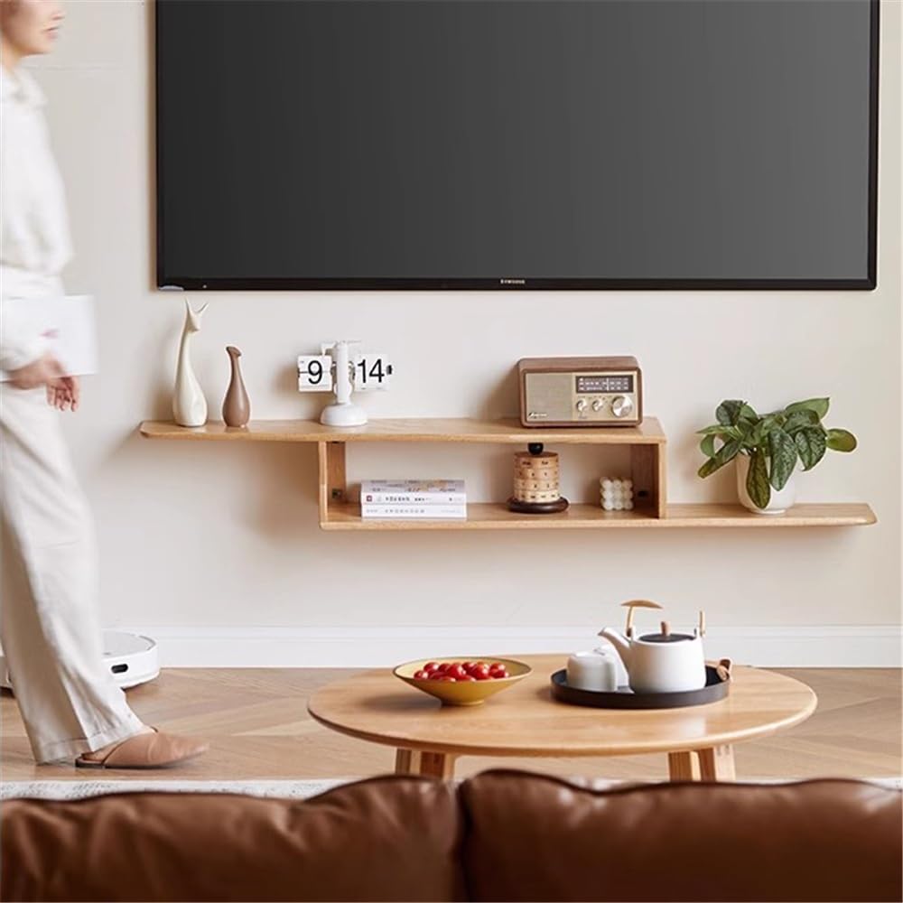 Consola de televisión Mueble de TV Flotante for Almacenamiento Debajo del televisor, Unidad Pared Moderna 59,0", Consola Entretenimiento Roble, Estante for Sala Estar y Dormitorio
