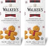 Walker’s Festive Shortbread Gingerbread Men - 4.4 oz Shortbread Cookie Box - Includes All-Butter Gingerbread Man Cookies (Pack of 2)