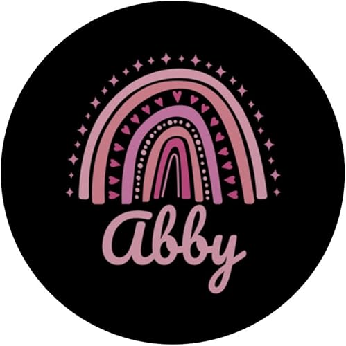 Miniatura 3 de Abby Name Personalized Funny Women Pink Rainbow Abby PopSockets Standard PopGrip