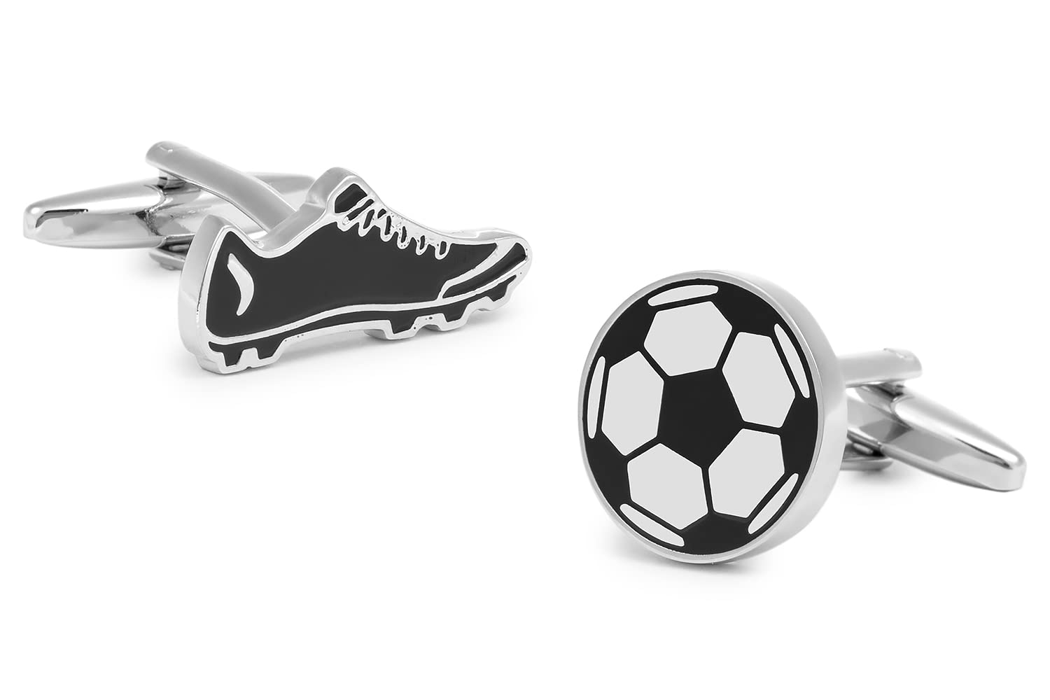 Gemelolandia | Gemelos para Camisa Balón de Fútbol y Botín Gemelos| 20mm | Para Hombres y Niños | Regalos Para Bodas, Comuniones, Bautizos y Otros Eventos