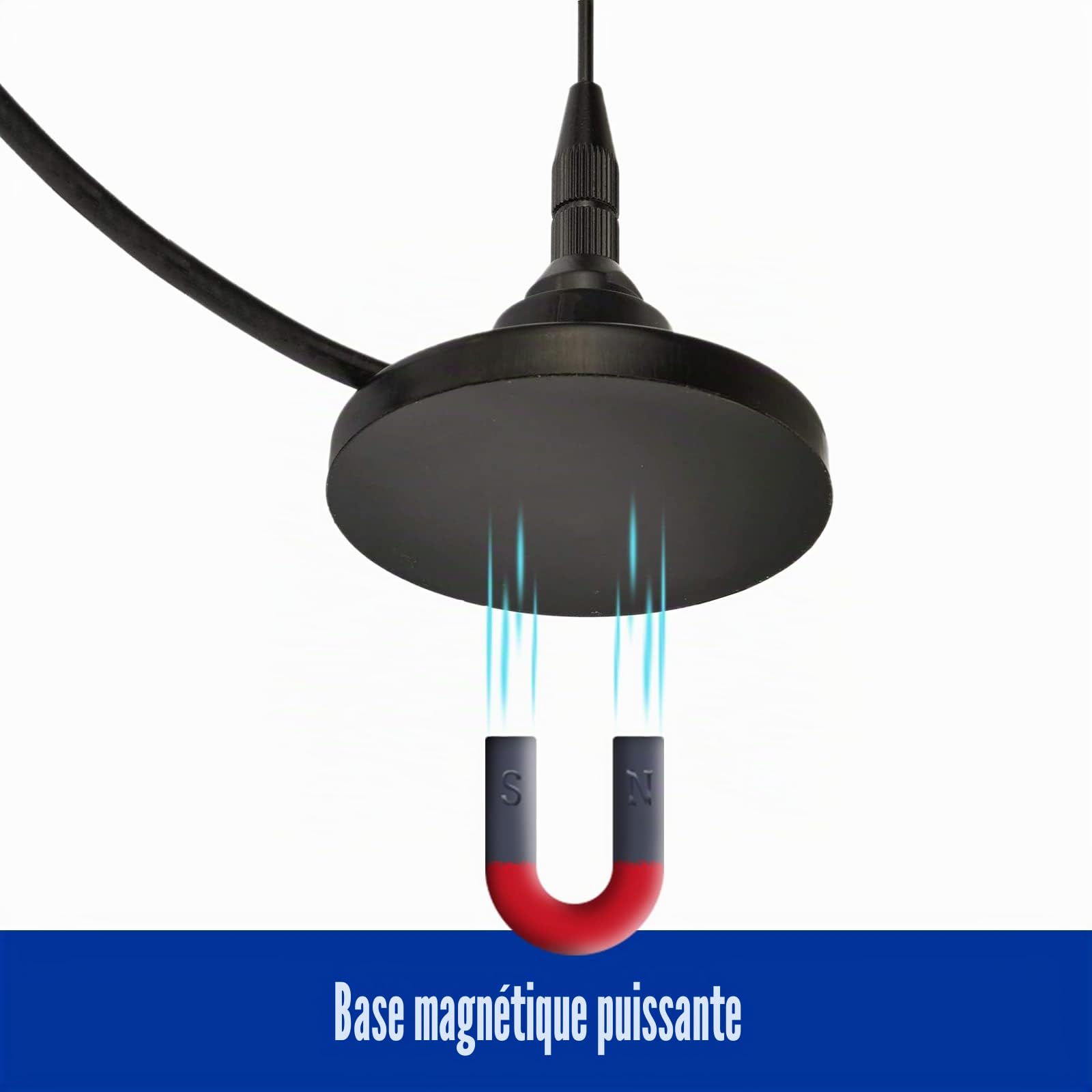 Bingfu Antenne Radio VHF UHF Mobile Véhicule Voiture Double Bande VHF UHF 136-174MHz 400-460MHz Base Magnétique PL259 Antenne Mâle pour BTECH ICOM Midland AnyTone Amateur