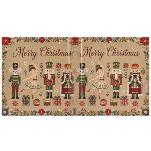 Image of 3 Ring Binder Nutcracker Ballet Christmas 1.5 inch Binders Three Ring Binders with Clipboard Fit 8.5'' x 11'' Paper 3 Interior PVC Clear Pockets for Office Supplies