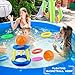 Cagemoga 3 Sets of Inflatable Pool Float Includes 96 Inch Floating Volleyball Net Inflatable Pool Basketball Hoop Blow up Cactus Ring Toss Game for Kids Adults Summer Water Activities Pool Beach Party