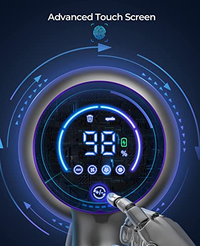 Laresar Elite 3 Cordless Vacuum Cleaners 33KPa 400W Powerful Stick Vacuum Cleaner with LCD Touch 50 Mins Rechargeable Battery, Lightweight Handheld Vacuum Cleaner for Hardhood Floor/Carpet/Pet Hair - Image 4