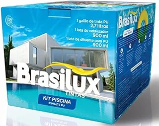 KIT ESMALTE P/PISCINA PU AZUL c/Catalizador e Diluente Brasilux