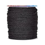 Mandala Crafts 2mm Black Blind Strings Lift Shade Cord - 109 Yards Braided Nylon Cord for Roman Shades, Curtain String, and Blinds Repair or Replacement