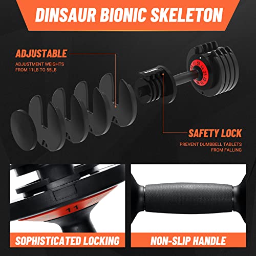 Hypata 55 Lbs Pair Adjustable Dumbbell, Fast Adjust Dumbbell Weight For Exercises Pair Dumbbells For Men And Women In Home Gym Workout Equipment, Dumbbell With Tray Suitable For Full Body #TOP3