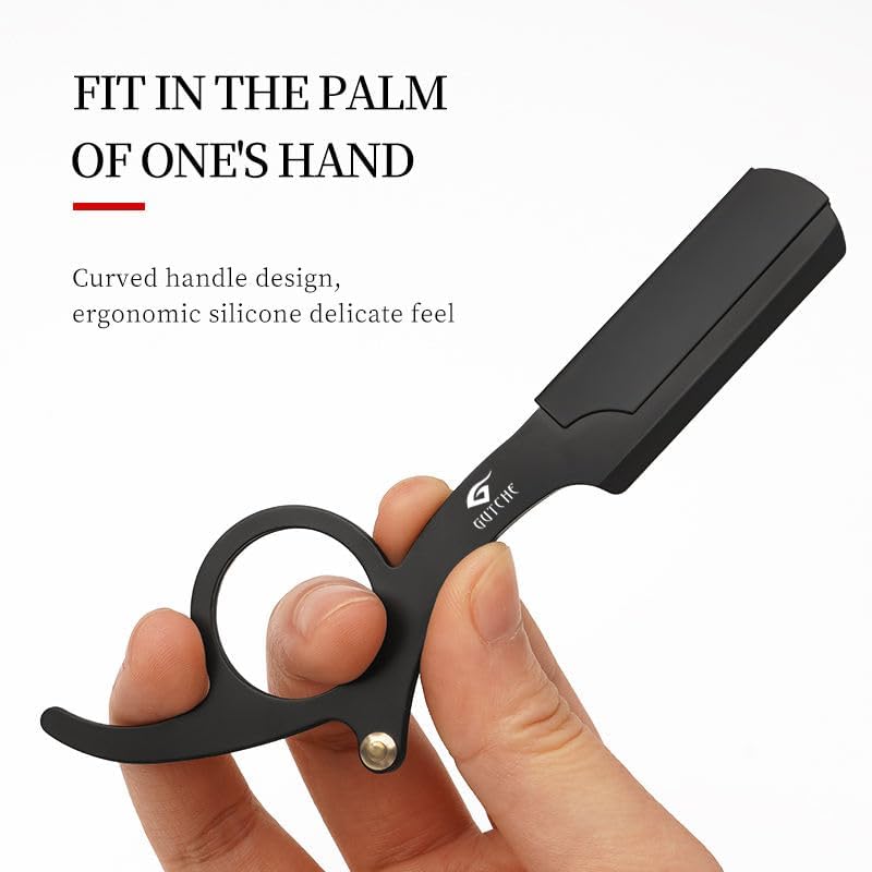 Image of Manual Shaving Barber Razor Straight Professional Hairdresser Trimming Beard Reusable Razor for Men Shaving for Face