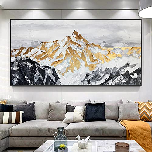 Peinture à l'huile peinte à la main haut de gamme dorée 90x180 cm Jinshan pour salon moderne