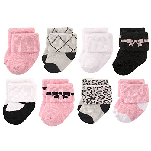 Image of Hudson Baby baby-girls Cotton Rich Newborn and Terry Socks