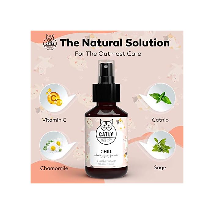 Catly Cat Calming Spray – Chamomile & Vitamin E Calming Spray for Cats – Effective Cat Stress Relief & Anxiety Solution, Ideal Pheromone Diffuser Alternative, Cat Nip-Infused Relaxer Spray, 100ml - Image 4