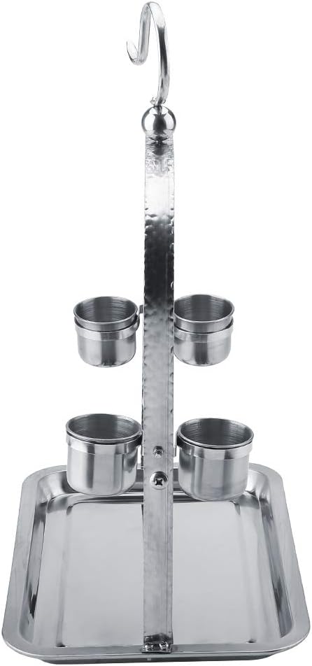 Tyenaza Stainless Steel Parrot Stand, Bird Parrot Stainless Steel Stand Rack Toys Pet Bird Chewing Hanging Shelf for Small Parakeets Cockatiels