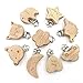 Nadoli 9 Pezzi Naturale Cartone Legna Clip Ciuccio,Baby Lavorato Clip Porta Ciuccio Dummy Clips Dentizione Clip per Bretelle Bambino Catena Ciuccio Accessori per Dentizione