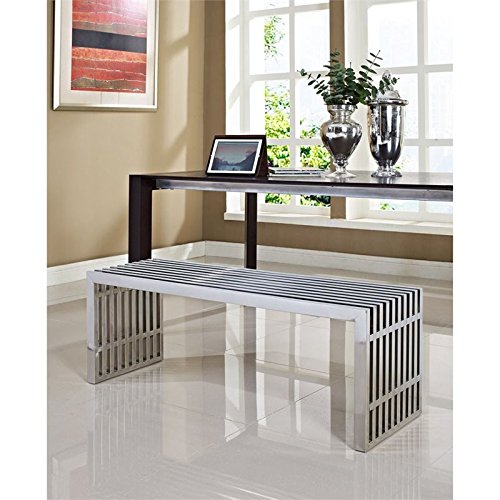 Modway Medium Gridiron Stainless Steel Bench #TOP2