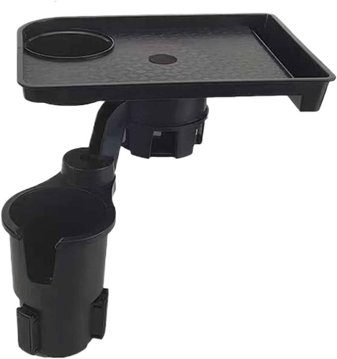 Black Silicone Car Cup Holder Expander Tray - Console Storage Organizer for Sedan & MPV - Universal Car Interior Drink Holder Organizer with Non-Slip Design