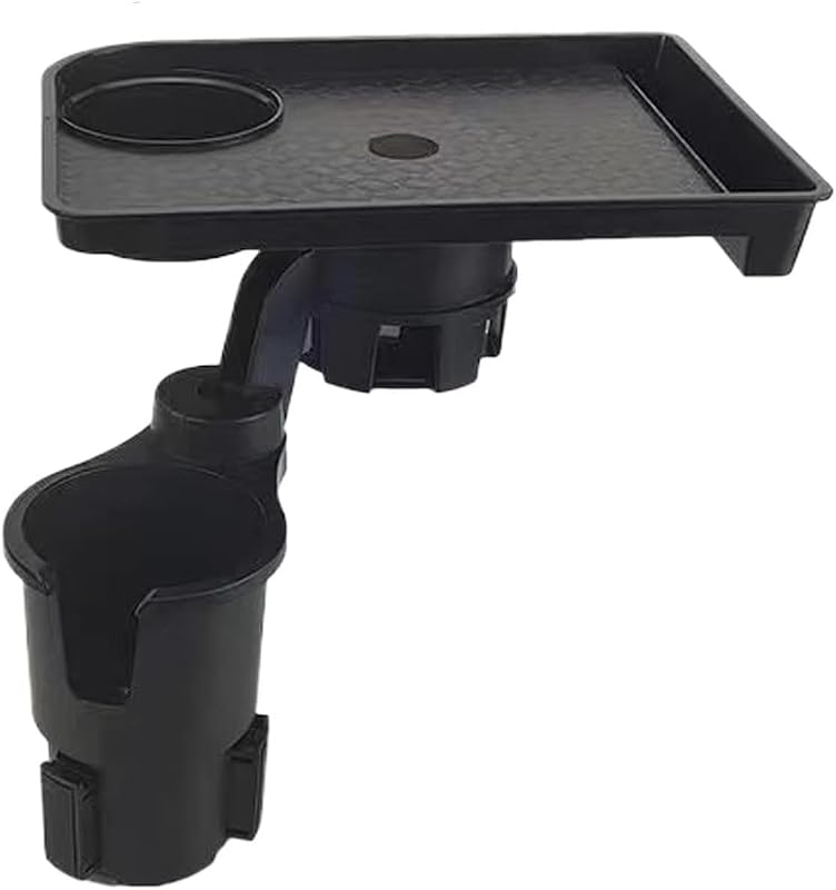 Black Silicone Car Cup Holder Expander Tray - Console Storage Organizer for Sedan & MPV - Universal Car Interior Drink Holder Organizer with Non-Slip Design