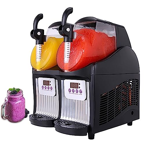 IUokLU Máquina Comercial para Hacer granizados de Hielo 5 l 2 Tanques máquina para Hacer granizados de Hielo portátil licuadora para Batidos Bar y cafetería de,