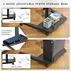 BONTEC Mobile Standing Desk Adjustable Height, Rolling Laptop Cart with Storage Shelf, Hooks, Portable Workstation with Pneumatic Lift, Ergonomic Compact Home Office Desk, Black 23.6 x 20.5
