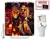Halloween Shower Curtain Set for Bathroom- Scary Killer Freddy Jason Michael, Horror Movie Themed...