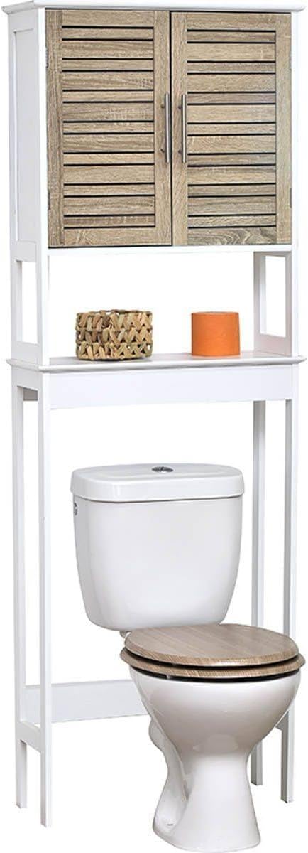 Front view of TENDANCE 9904306 Over-Toilet Cabinet with doors closed, positioned above a toilet.