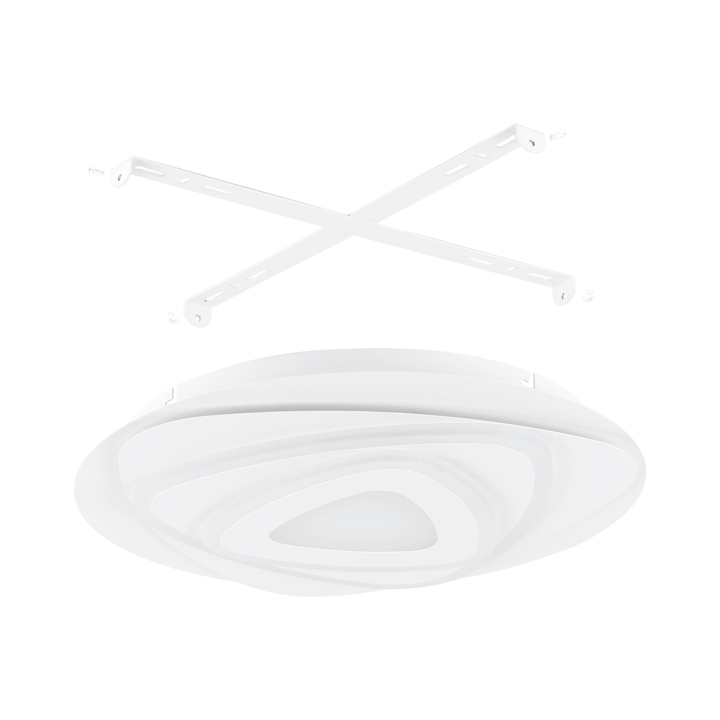 EGLO LED Deckenleuchte Palagiano, runde Deckenlampe | Deckenbeleuchtung aus Kunststoff in Weiß, Aufbauleuchte für Büro, Flur und Küche, neutralweiß, Ø 38 cm