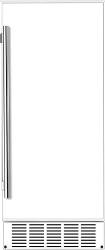 EdgeStar IB250WH Máquina de hielo integrada de 15 pulgadas de ancho y 20 libras con 25 libras. Producción diaria de hielo, no requiere drenaje