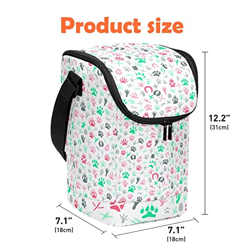 Bolsa de almuerzo pequeña reutilizable lonchera ligera con estampado animal 5