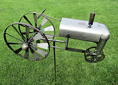 Big Sky Antiques Metal Farm Tractor Spinner Propeller Yard Garden Stake Windmill Whirly-Gig,Multicolur,47X23.5X9In #TOP1