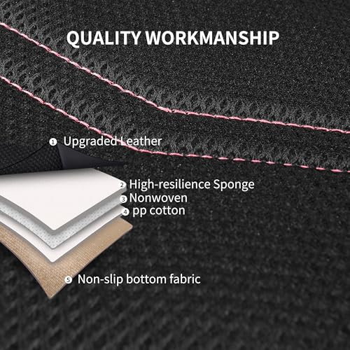 Image of HChengkikz Front Car Seat Cover, Breathable and Sporty (Black + Pink)