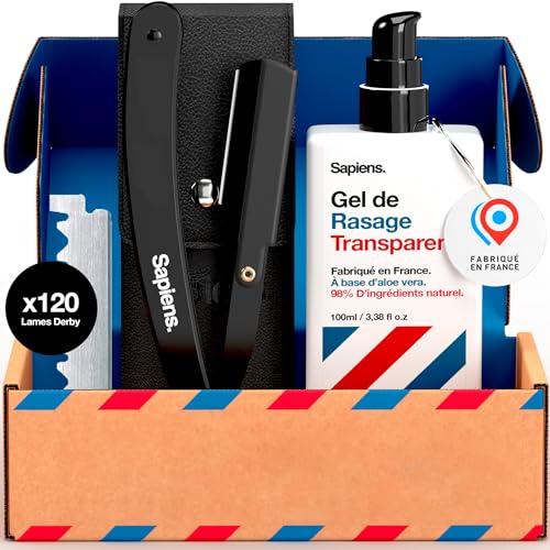 Sapiens Barbershop Kit Rasage Homme - Kit Rasoir Barbier avec