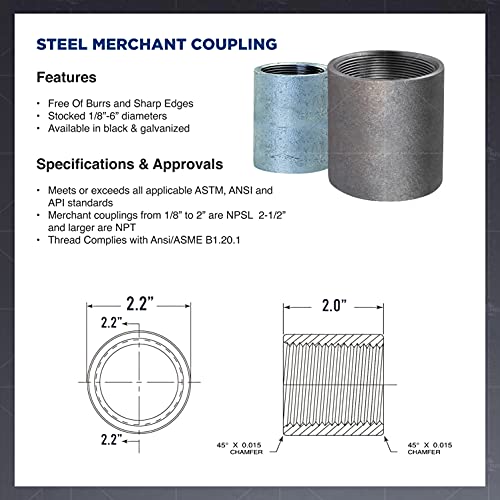 Acoplamiento roscado Everflow MCBS0112 de alta resistencia en acero 7