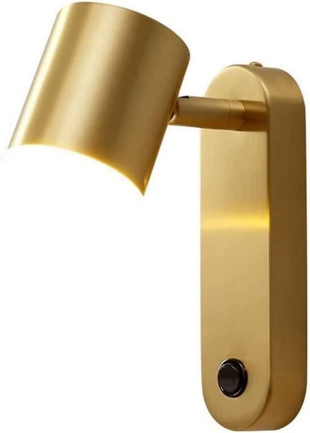 OLSKFUH Bedroom Bedside Wall Lamp Modern Rotatable All Copper Wall Light With Switch E27 Base Illumination Wall Sconce Compatible With Restaurant,Gold