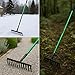 Heavy Duty Garden Rake with Long Handle – 12 Teeth Carbon Steel Lawn Raker Tool for Soil, Grass, Leaves & Weed Removal – Durable Metal Gardening Tool