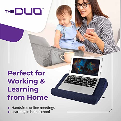 THE-DUO-Laptop-20-Angled-Laptop-Stand-Work-from-Home-Laptop-Accessories-Laptop-Desk-Memory-Foam-Laptop-Pillow-Built-in-Side-Pockets-Removable-Washable-Cover