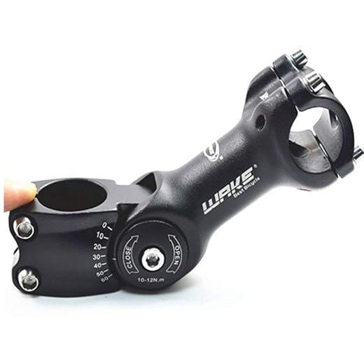 WAKE MTB Stem 31.8 90mm 110mm 0 60 Degree Adjustable Bike Stem Mountain Bike Stem Short Handlebar Stem for Most Bicycle, Road Bike, MTB, BMX, Cycling (Aluminum Alloy, Lightweight, Black)