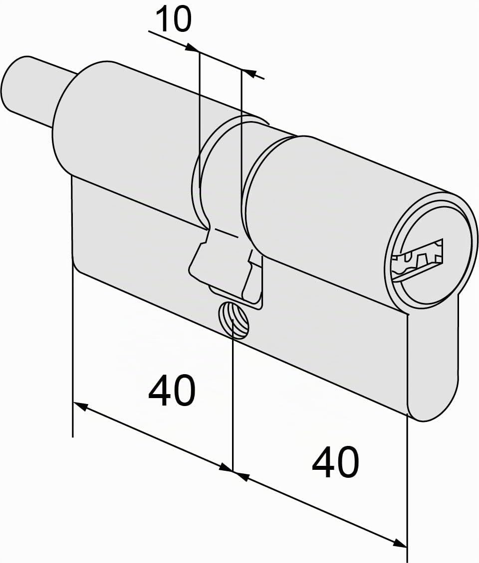 CISA 10E3021801200C5, Cilindro Europeo Asix, Ottone Nichelato, 40/40 mm, Predisposizione per Pomolo, 5 Chiavi