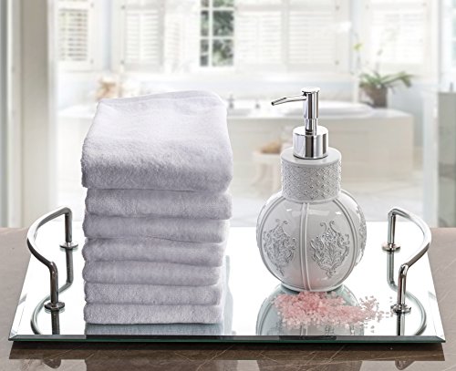 Creative Scents TTW-44608 Cotton Fingertip Towel Set - 4 Pack - 11 X 18 Inches Decorative Extra-Absorbent And Soft Terry, Small White Hand Towels For Bathroom And Powder Room thumb #3