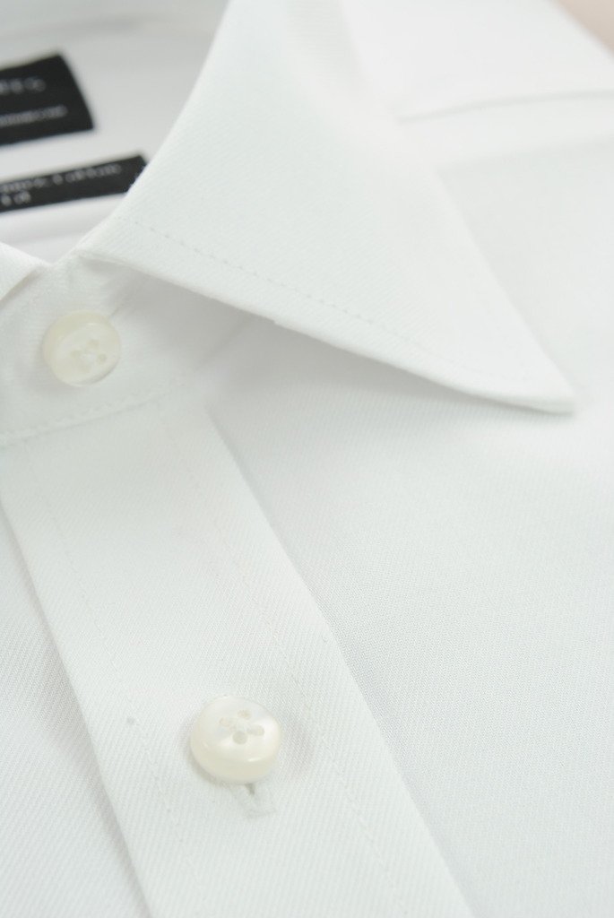 Collar and Cuffs London - Ultimate Non-Iron - 100% Pure Premium Cotton - Fit Guaranteed - Twill Fabric - Slim Fit - Double Cuff Or Single Cuff - Long Sleeve - White Men's Shirt - Plain Pattern