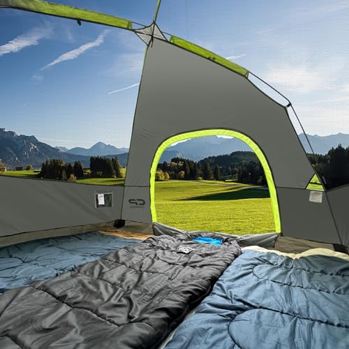 Image of CAMPROS CP Camping Tent 2 /4 /6 Person, Waterproof Windproof Double Layer Dome Tent, Easy Setup with Large Mesh Windows & Wide Door for Outdoor Camping Backyard