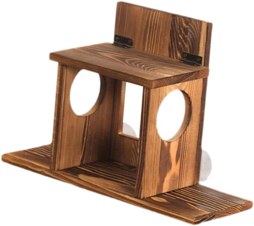 Squirrel Feeder Multifunctional Squirrel Feeding Table Sturdy Easy Filling Wood Ornament Squirrel Feeder Box for Backyard