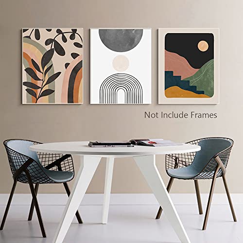 Xuoiaynb Abstract Rainbow Boho Wall Art Prints, Minimalist Geometric Sun And Leaves Canvas Wall Art (8"X10"X6Pcs, Unframed)-Mid Century Modern Art Print For Bedroom Decoration #TOP4