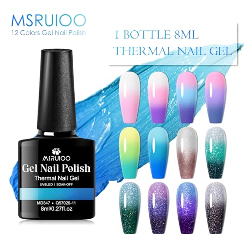 Set de esmaltes gel termo cromáticos 12 colores 8ml miniatura 5
