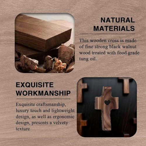 Cruz de madera de oración y bolsillo ETUIH en pack de 10 unidades para alivio del estrés 5