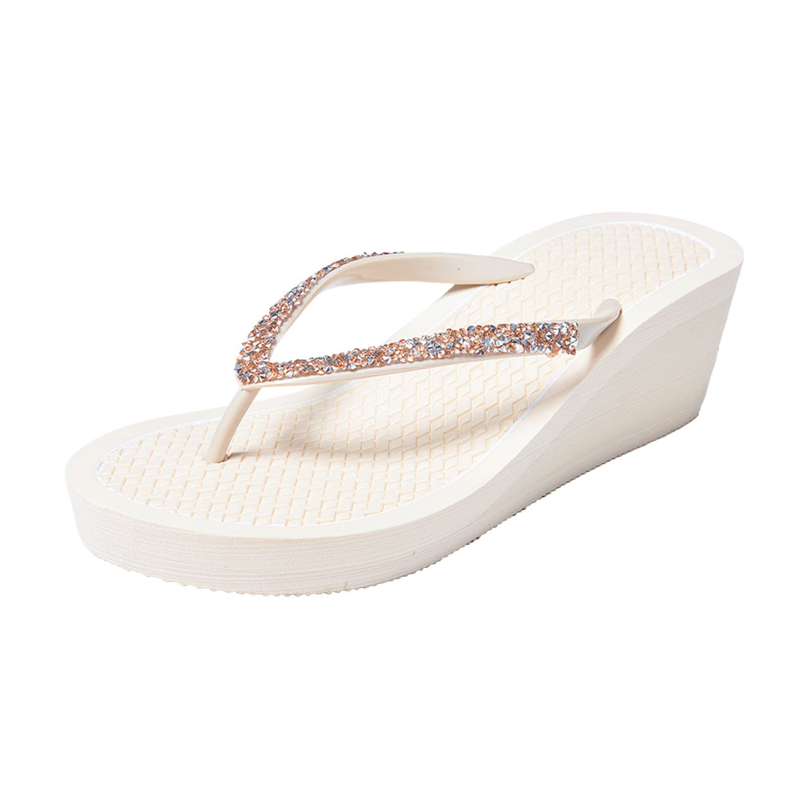 Gold Sandals Candies Bling Wedge Flip Flops Womens Wedge Flip