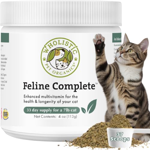 Organic Cat Vitamins, 4 oz, 37 Scoops, Essential Nutrients for Cats
