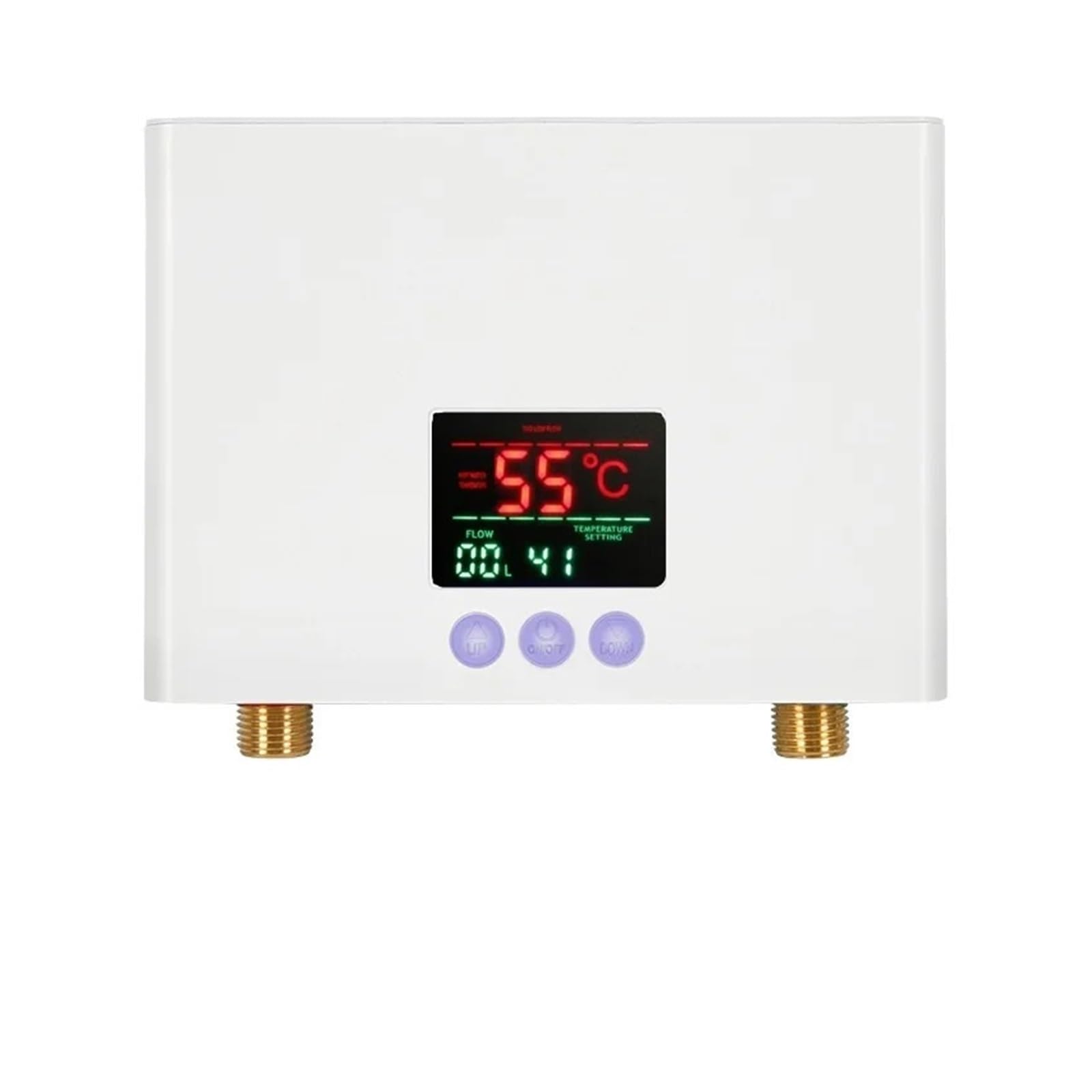 Instant Water Heater Bathroom Kitchen Wall Mounted Electric Water Heater LCD Temperature Display with Remote Control Compact and Durable(Bianco,220 5500W)